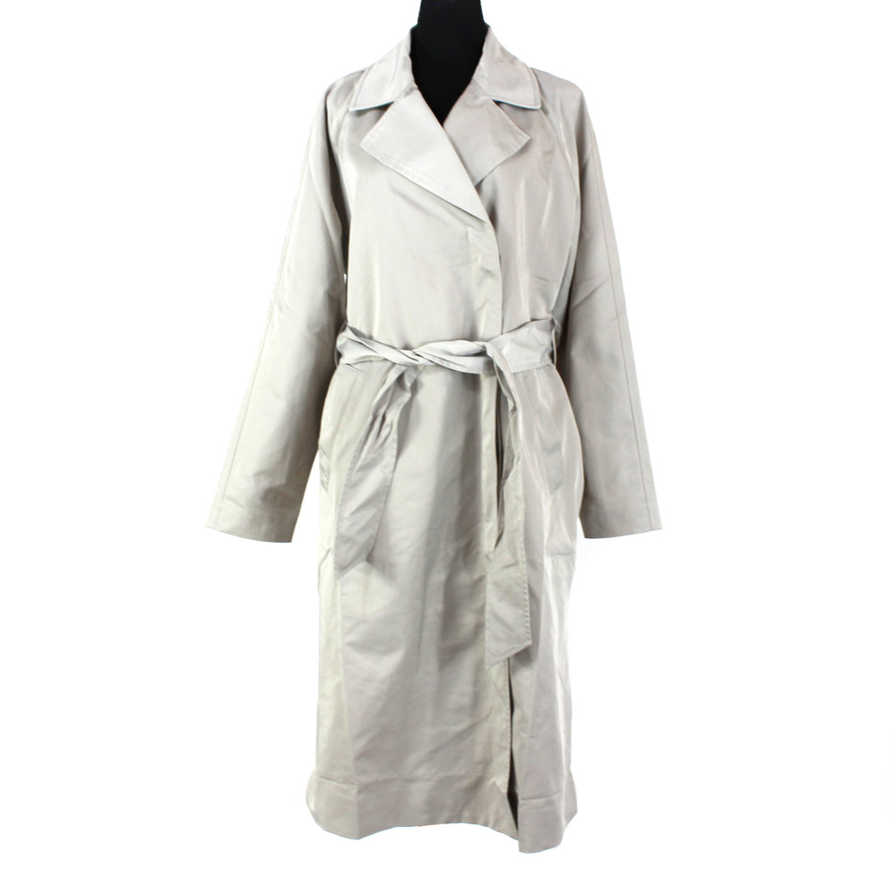 Away Travel Transit Trench Coat NEW Double Breasted Sand Belted Long Jacket M